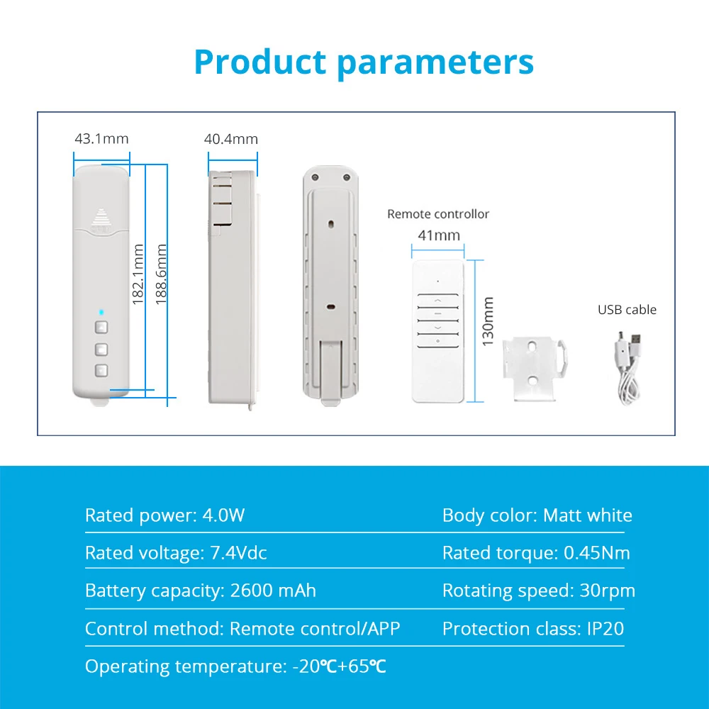 Blindsmart Zigbee Roller Shade Motor work with Homekit，ZMHK-01 Hub Required，Built in Battery Blind Siri Voice Control