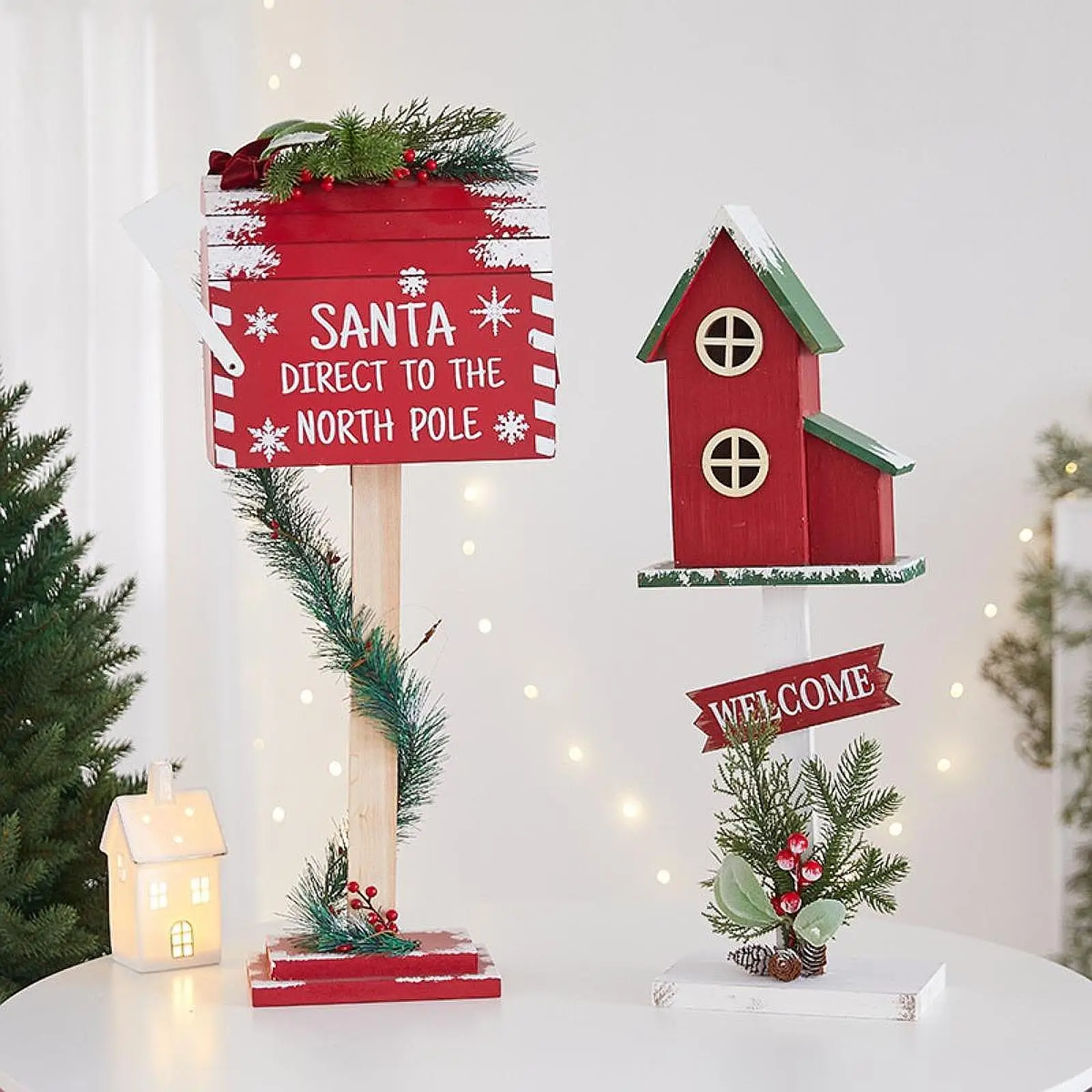 

Christmas Decoration Santa Mailbox 24.4 inch Decorative Christmas Mailbox Post Box for Store Holiday Living Room Home Hotel