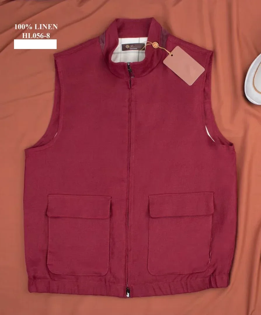 

BILLIONAIRE SIJITONGDA Vest Linen Thin Men 2024 Spring Summer New Fashion Good Quality Big Size M-4XL High Quality Coat