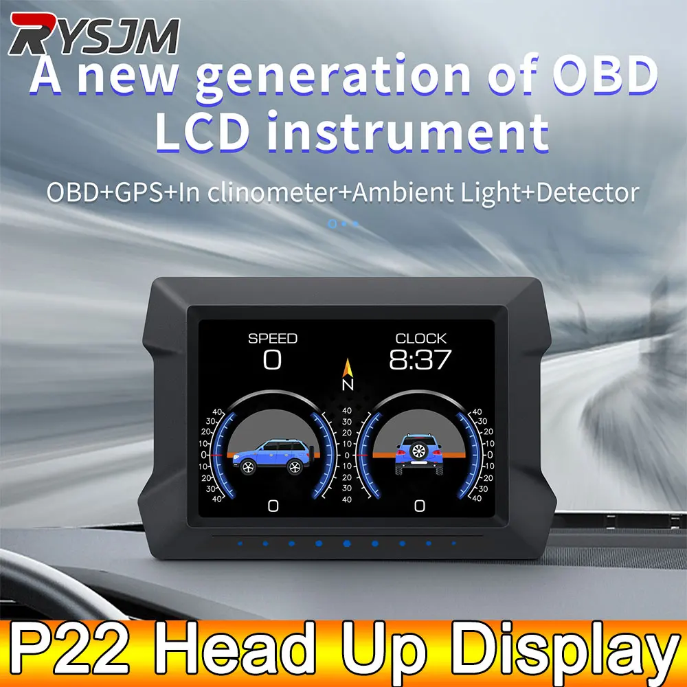 

Автомобильный спидометр AD P22 OBD2, GPS прибор для измерения наклона, турбо-давления, воды, температуры, расхода топлива, соотношение воздух и топлива