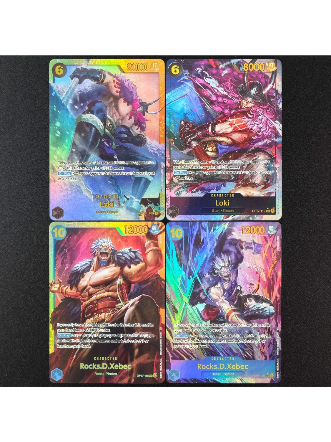 DIY Proxy English One Piece Rocks.D.Xebec OP17-118 Loki OP17-119 Alternate Art OP17 Sammelkarte Spielzeug
