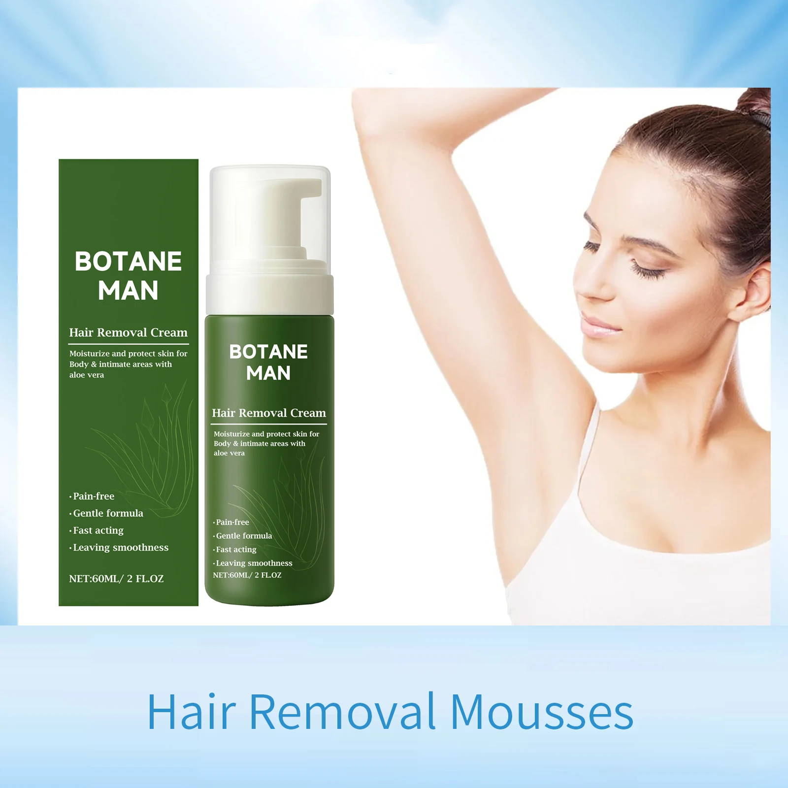 Hair Removal Mousses Hair Growth Inhibitor Refreshing Gently Cleansing Nourishing Moisturizing Smoothing Skin Hair Removal Cream