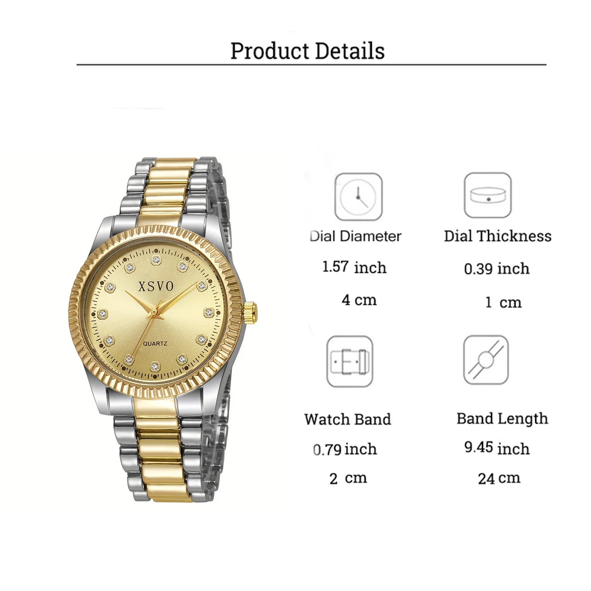 أزياء الاتجاه جولة الهاتفي سبيكة المواد المرأة كوارتز ساعة مجوهرات 4 قطع مجموعة، مناسبة لهدايا عيد الميلاد وعيد الشكر