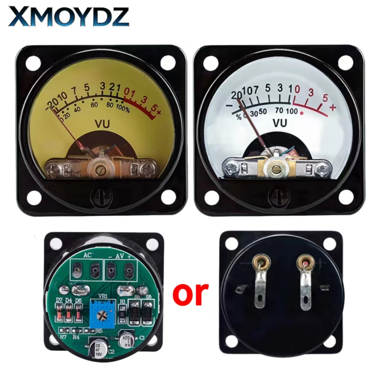 VU Meter 35mm High Precision Audio Level Volume Meter 6-12V LED Backlit Driver Board Stereo Recording Amp Panel Display 2Pcs