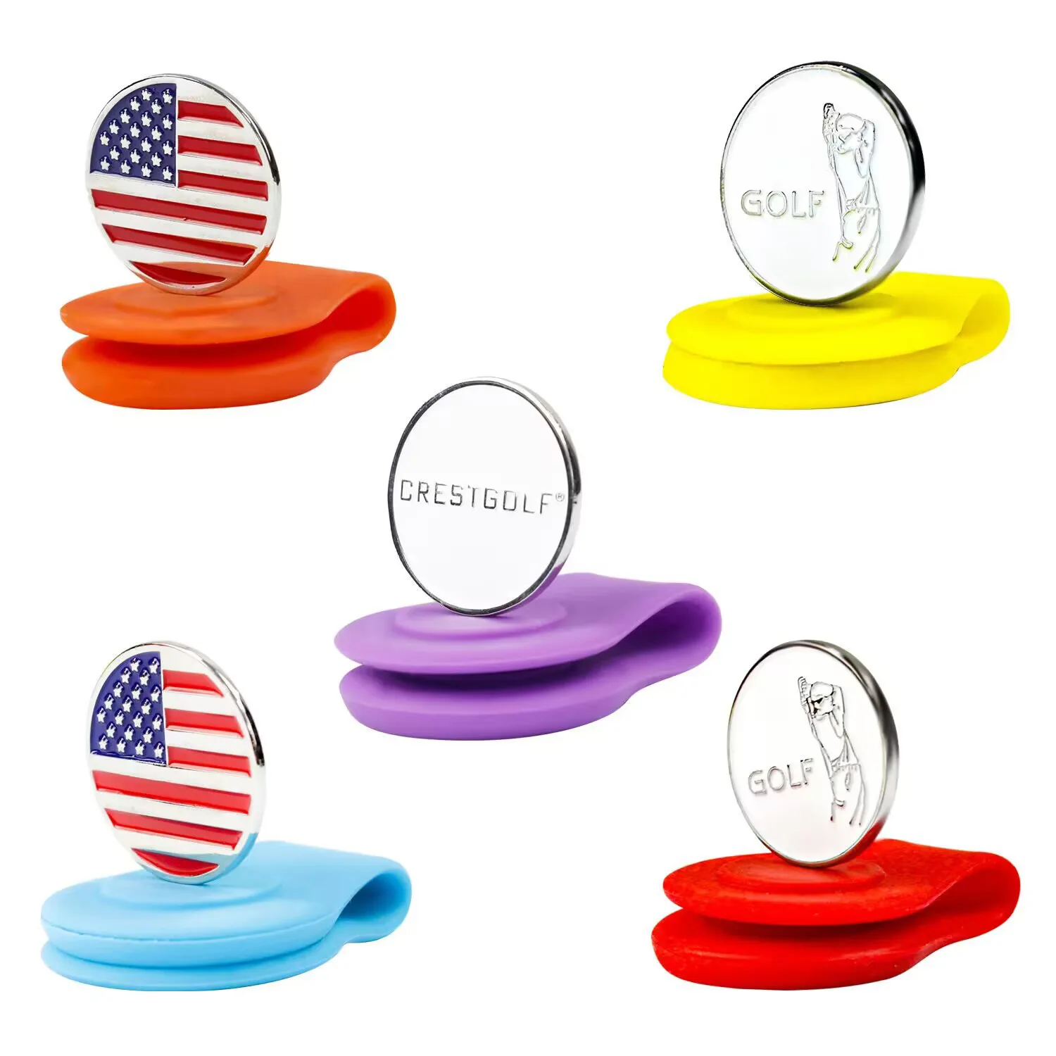 Golf silicone cap clip Magnetic cap clip ball position marker