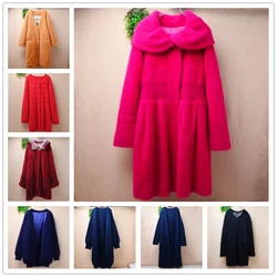 ladies women fashion mink cashmere knitted loose long cardigans mantle angora rabbit hair Fall winter jacket coat sweater pull