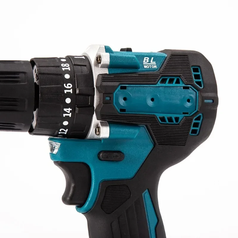 Electric Hammer Impact Drill Brushless 35+3 Torque Cordless 13mm Chuck Rechargeable For Makita 18V Battery Power Tools