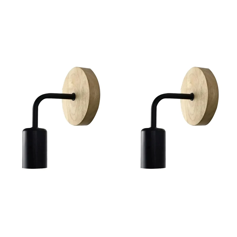 

A05I-2X Wood Wall Lamp Vintage Sconce Wall Lights Fixture E27 Bedside Retro Lamp Industrial Decor Dining Room Bedroom Light