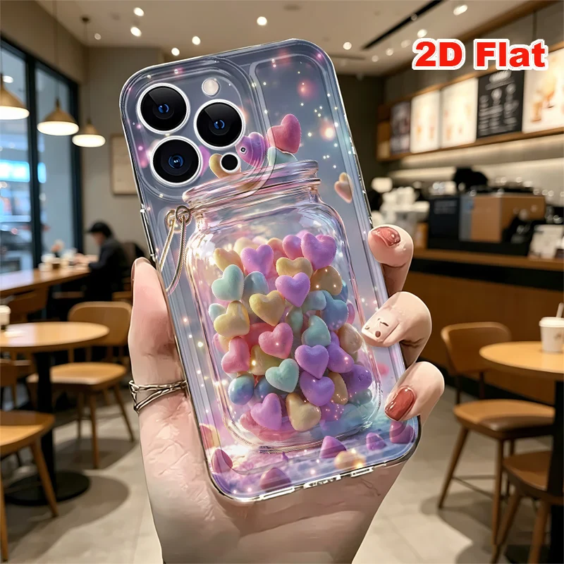 2D Flat Soft Silicone Phone Case For iPhone 17 Pro Max 16 18 Pro 13 11 15 14 Plus 12 17 16E 17Promax Shockproof Transparent Funda Cover