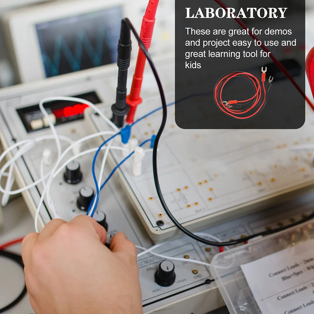 

4Pcs Phonograph Turntable Ground Wire Copper Test Leads Insulated PVC Connection Durable Safe Electronic Work PVC Test Cable