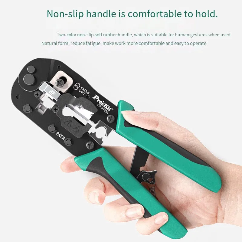 Pro'skit CP-376TA Multi Function Cabl Network cable pliers  5/6/7 class Crystal head crimping pliers professional grade network