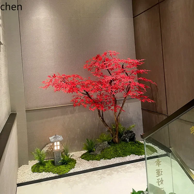 ZML Artificial Maple Tree Large Mall Hotel Green Plant Fake Tree Indoor Outdoor Floor Simple Decorative Landscaping