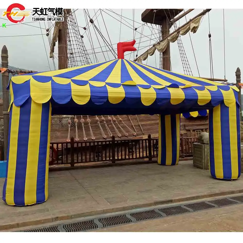 Cabine inflável para barraca de circo, envio rápido, aluguel de festa de carnaval ao ar livre, barraca inflável para gramado, comida e bebidas, suporte para lanche
