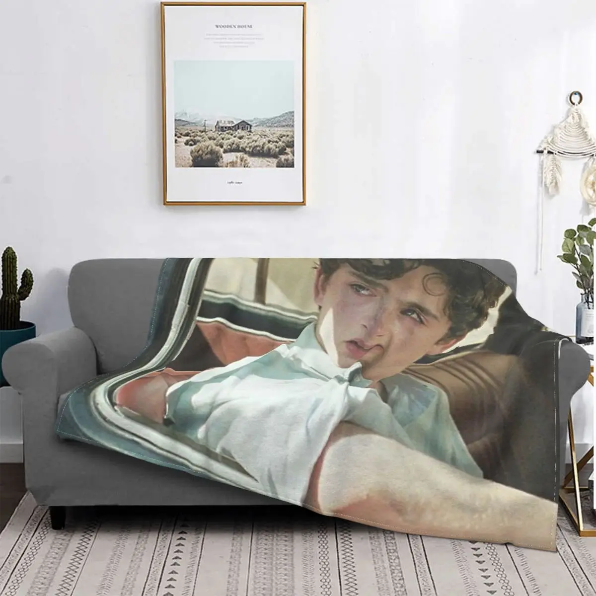 

Timothee Chalamet Blankets Velvet Autumn/Winter 3D Print Breathable Warm Throw Blankets for Bedding Travel Plush Thin Quilt