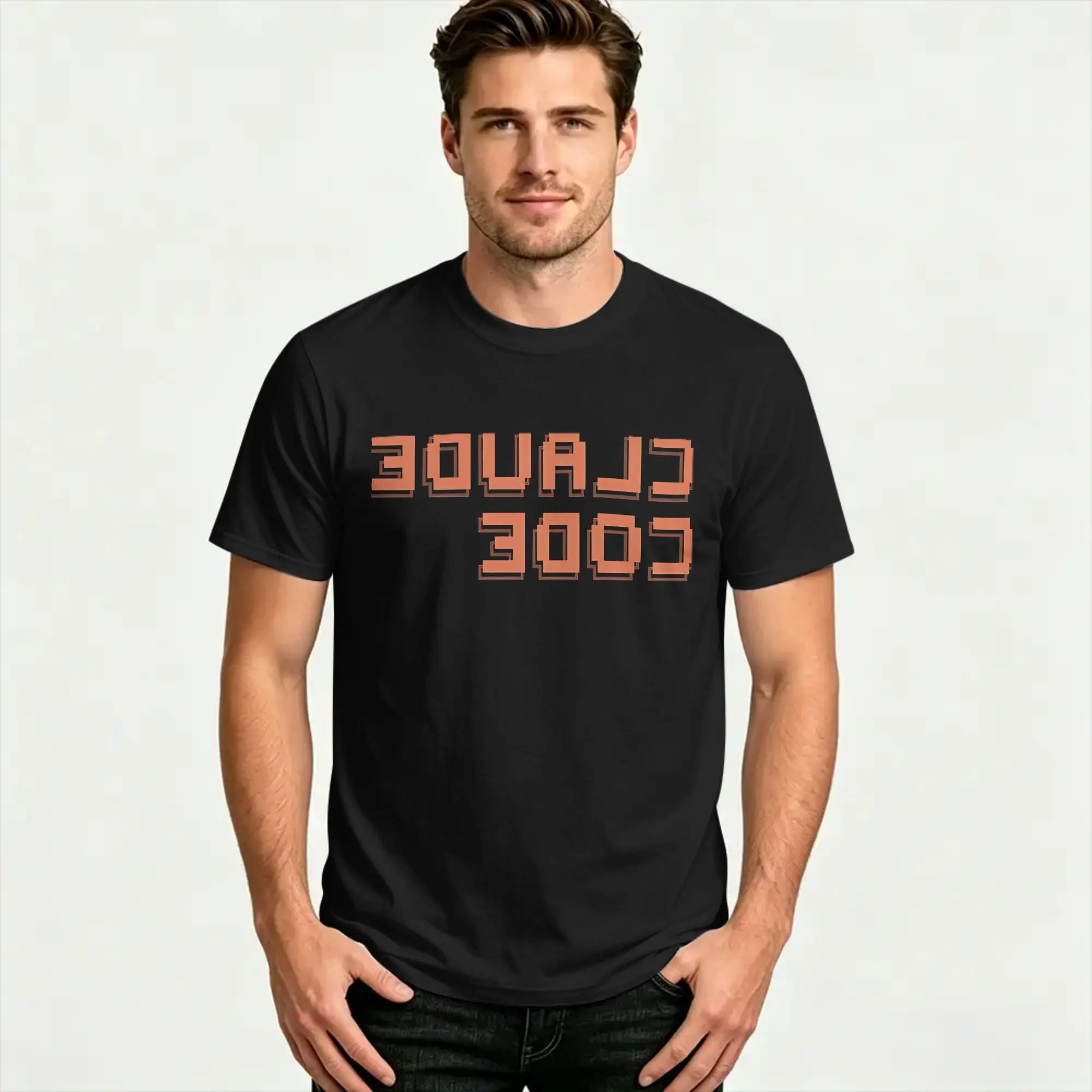 Harajuku T Shirt Beach Claude Code Hipster T-Shirts  Cotton Tshirt for Man Y2K Funny Cheap Print Short Sleeve Tees