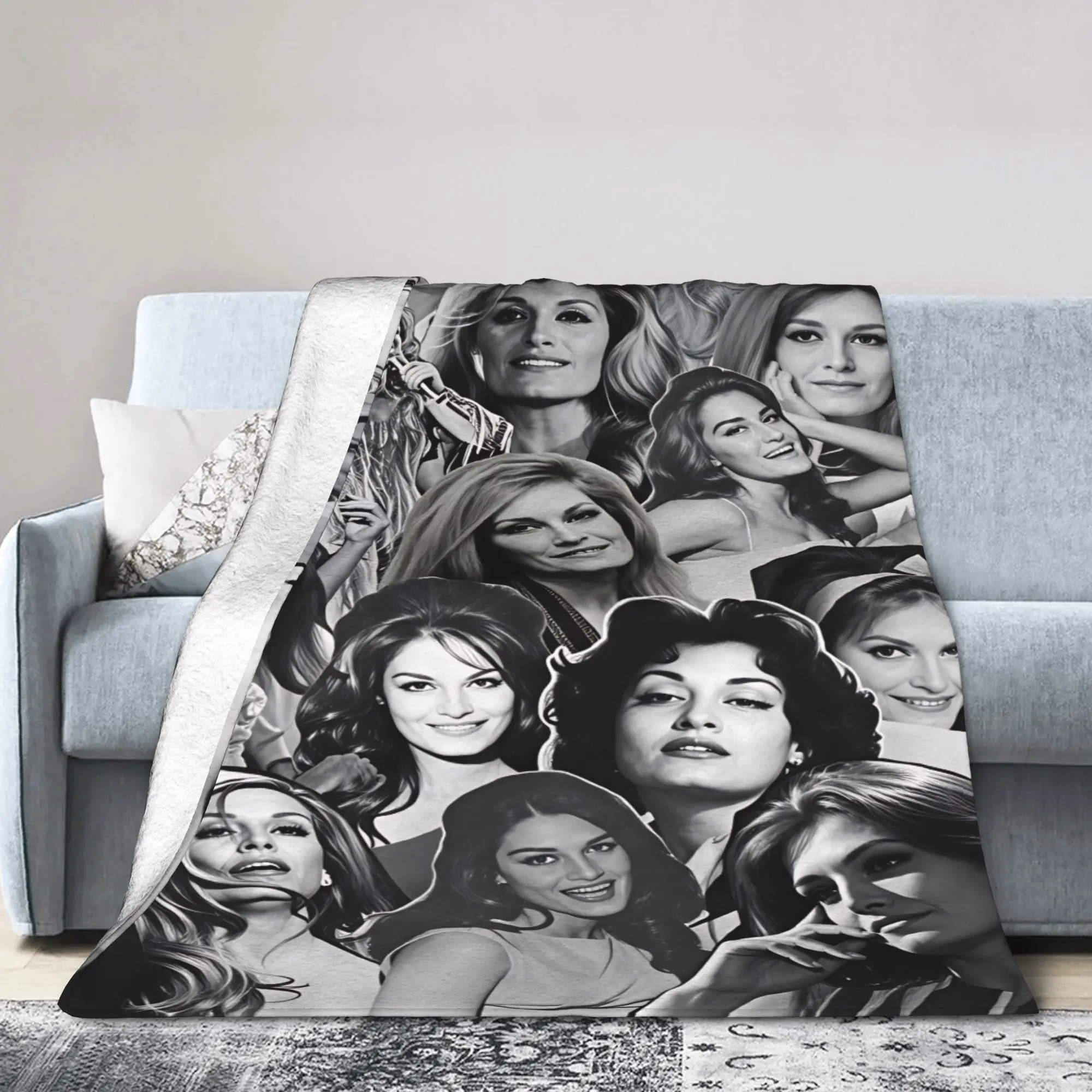 Singer Dalida Blanket Quality Warm Comfy  Throw Blanket Spring Plane Travel Bedroom Print Bedspread