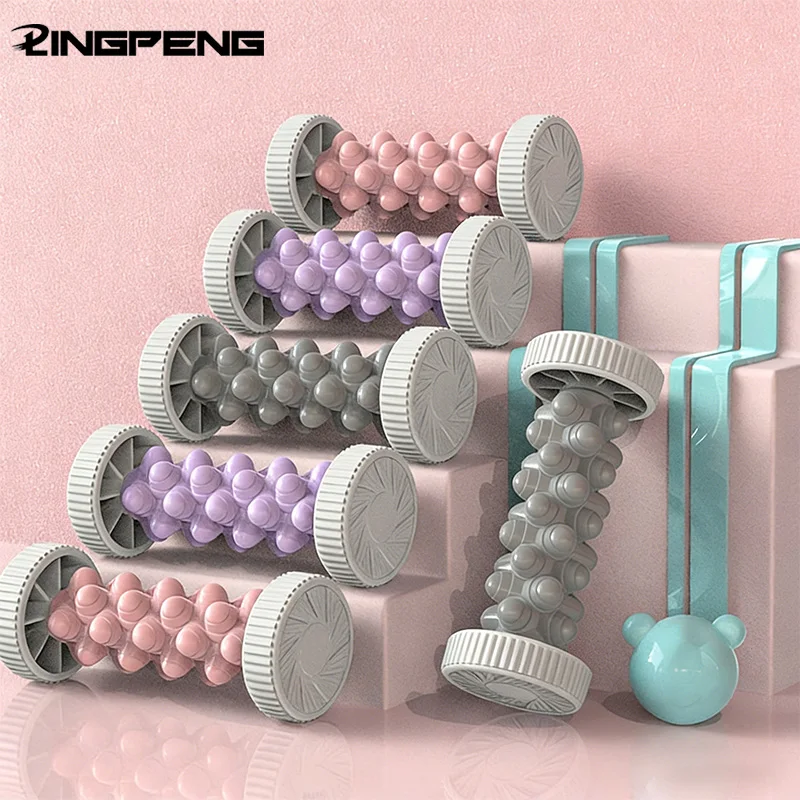 

Массажер для ног, роликовый массажер, массажный мяч для йоги, ролик для подошвенной фасции, для расслабления мышц, пластиковый ручной массажер для стоп