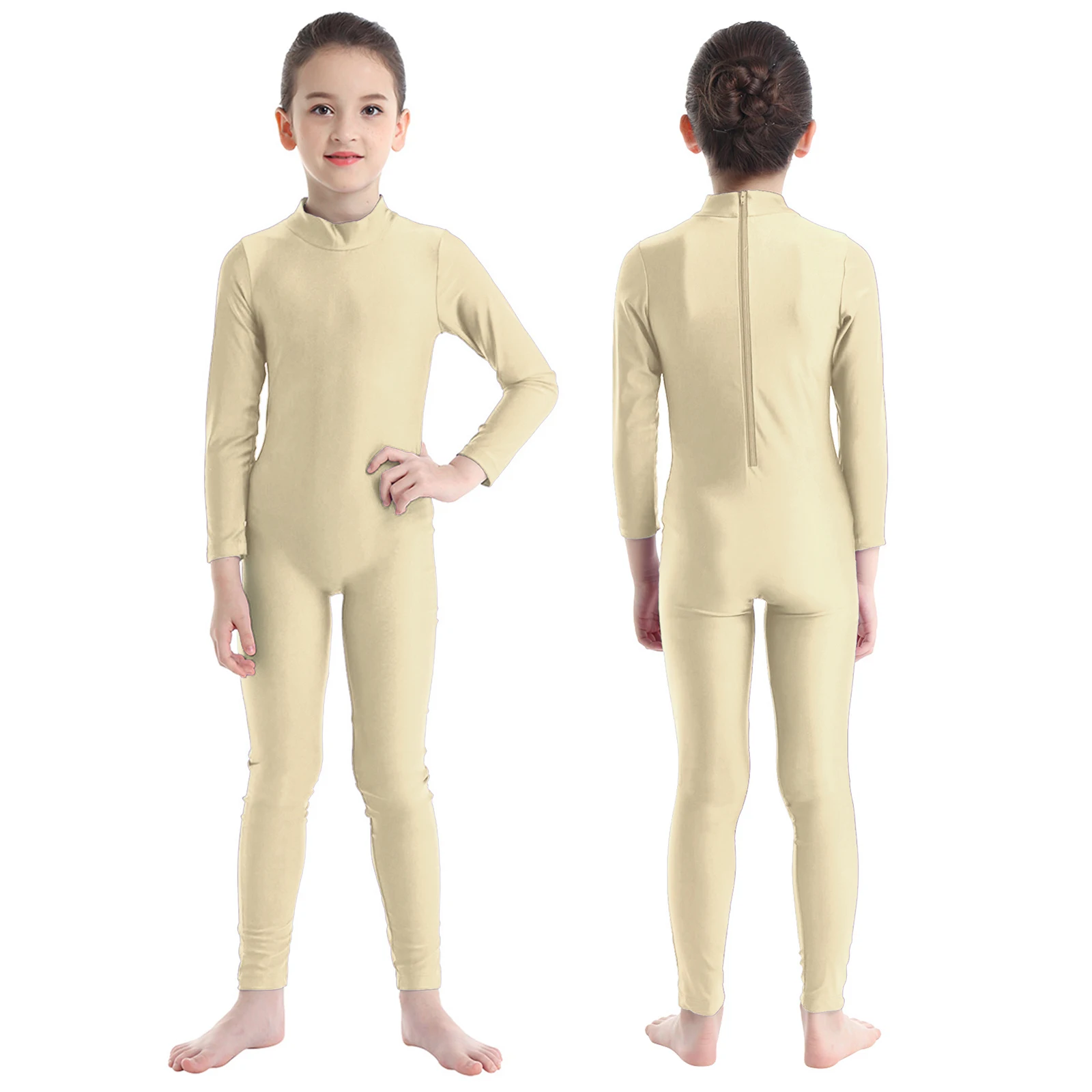 Kids Girls Ballet Dance Jumpsuit Long Sleeve Full Body Gymnastics Leotards Unitard Child Sports Workout Yoga Training Dancewear