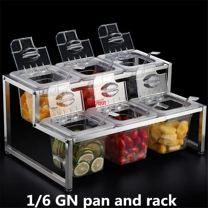 Acryl transparent GN pfannen Sichtbar lebensmittel square töpfe Ausstellung platte tablett milch tee shop becken Container Lagerung box mit rack