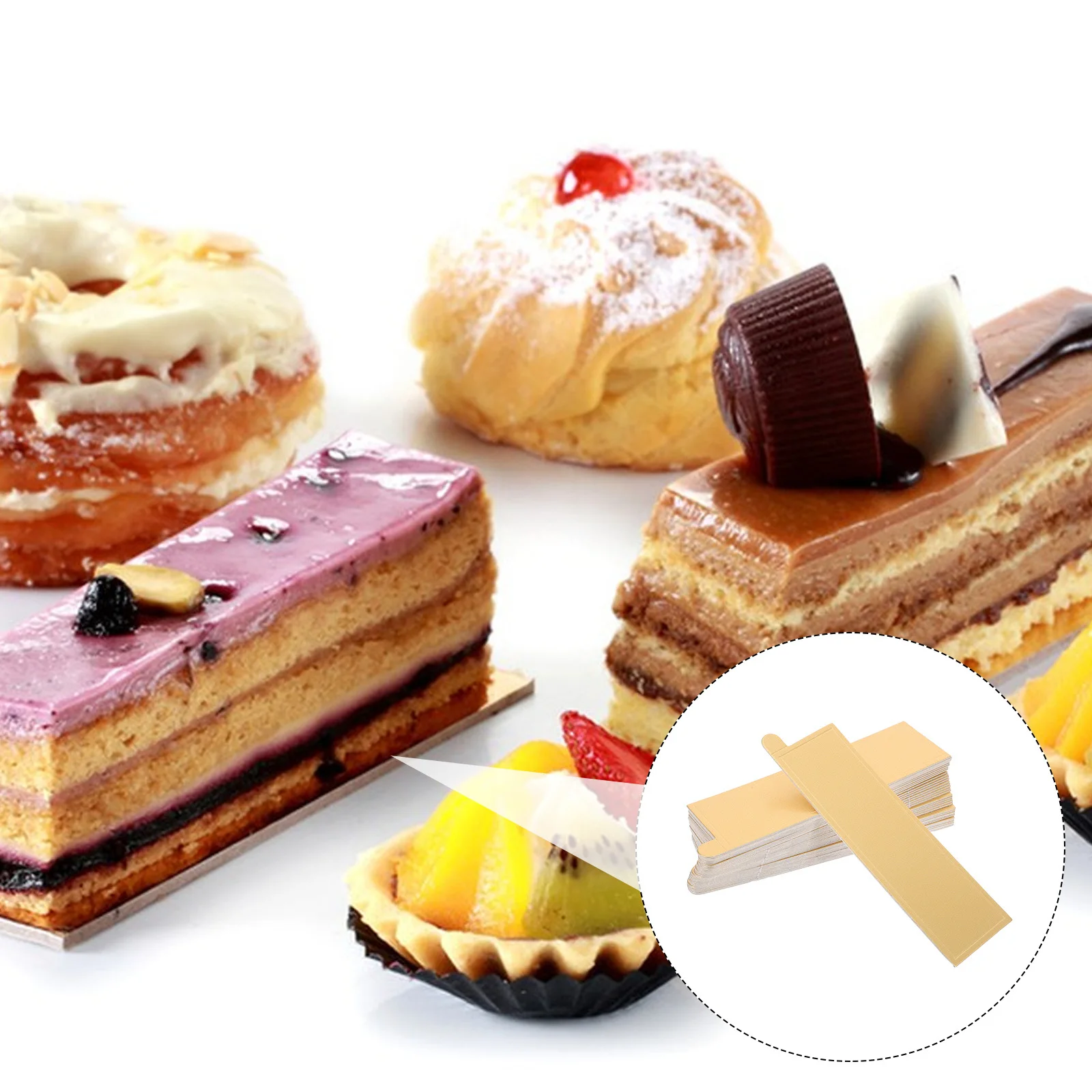 

200Pcs Rectangular Cake Board Cardboard Mini Dessert Trays Mousse Bases for Cake Display Dessert Board