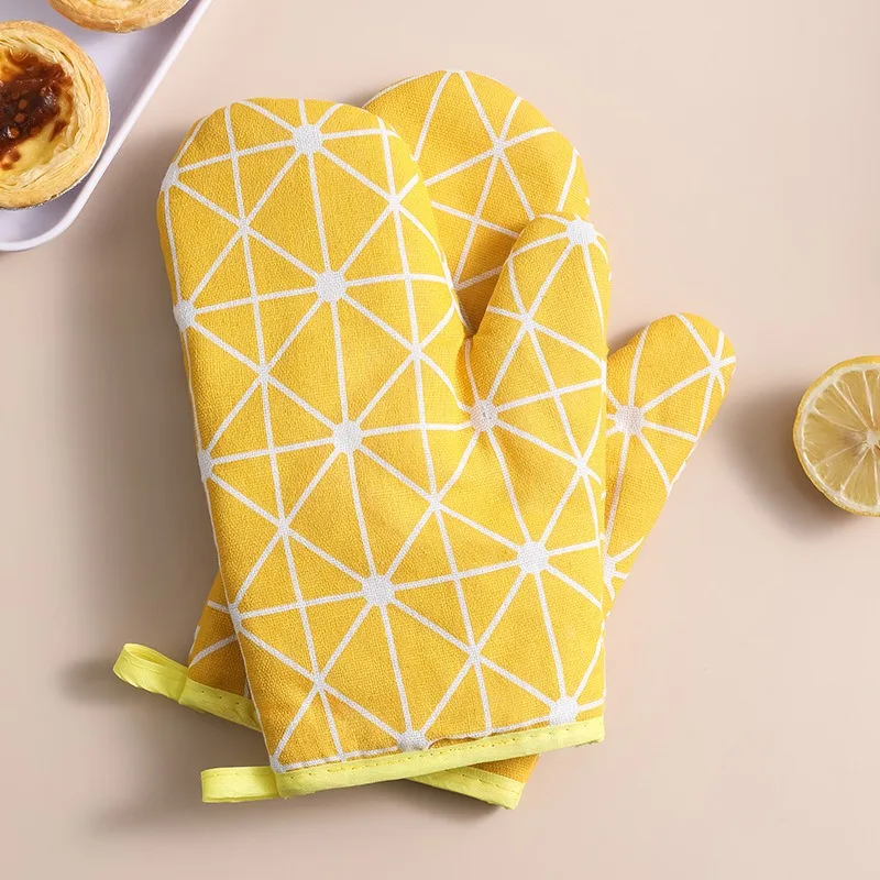 2pcs High Temperature Resistant Kitchen Baking Oven Gloves Heat-insulating Gloves, Anti-scald Microwave Gloves
