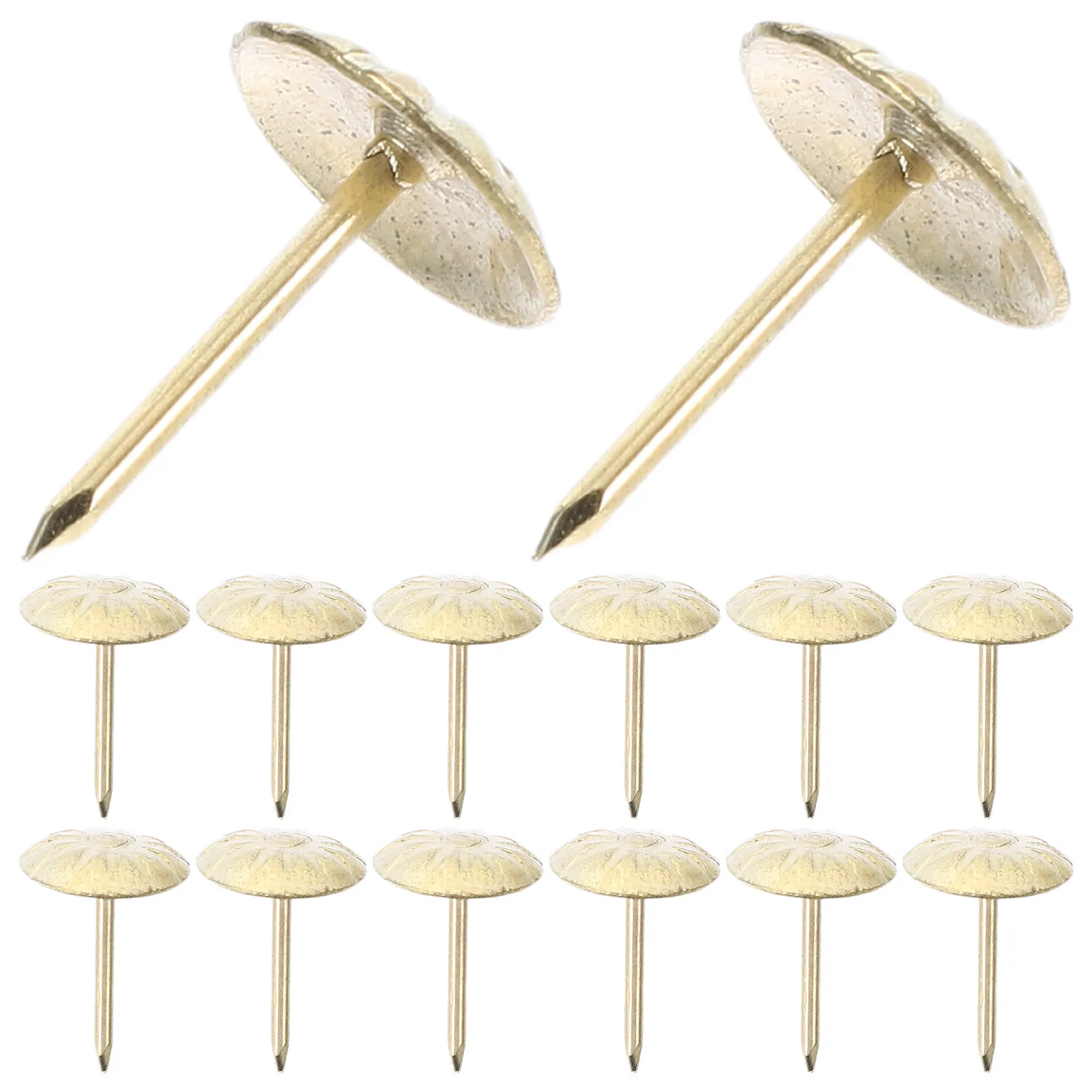 200Pcs Chrysanthemum Upholstery Tacks Style Heavy Duty Decorative Nails for Furniture Sofa Door Restoration Metal Studs