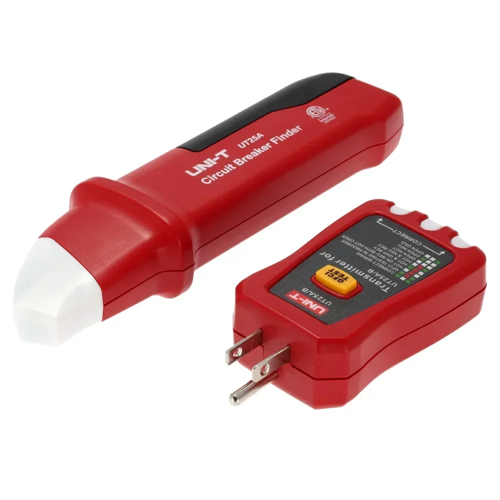 UNI-T UT25A Stroomonderbrekerzoeker 90-120V LED-indicator Socket Tester met instelbare gevoeligheid Pieper Analoge ontvanger