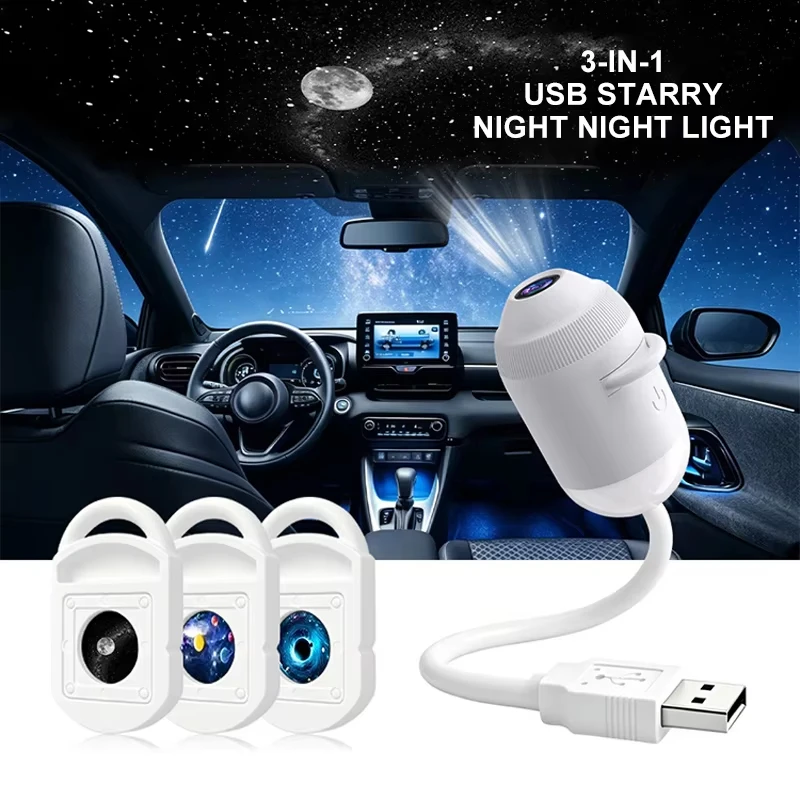 HD Smart Dynamische 5D Holografische Nachtlamp Projector, 2-in-1 HD Plug-and-Play Galaxy Projector Draagbare Nachtlamp Projector