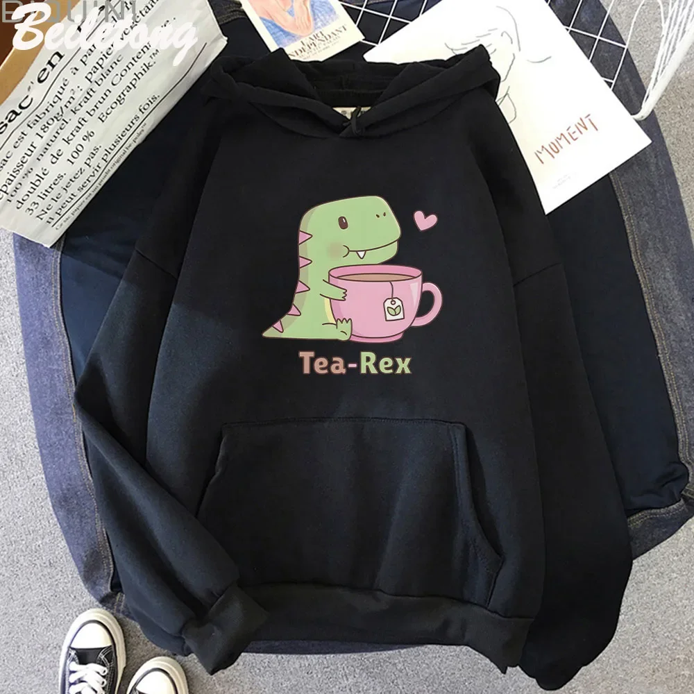 

Dinosaur Hoodie Women Cartoon Cute Print Kawaii Cartoon Clothing Plus Size Pullover Harajuku Female Autumn Warm Streetwear