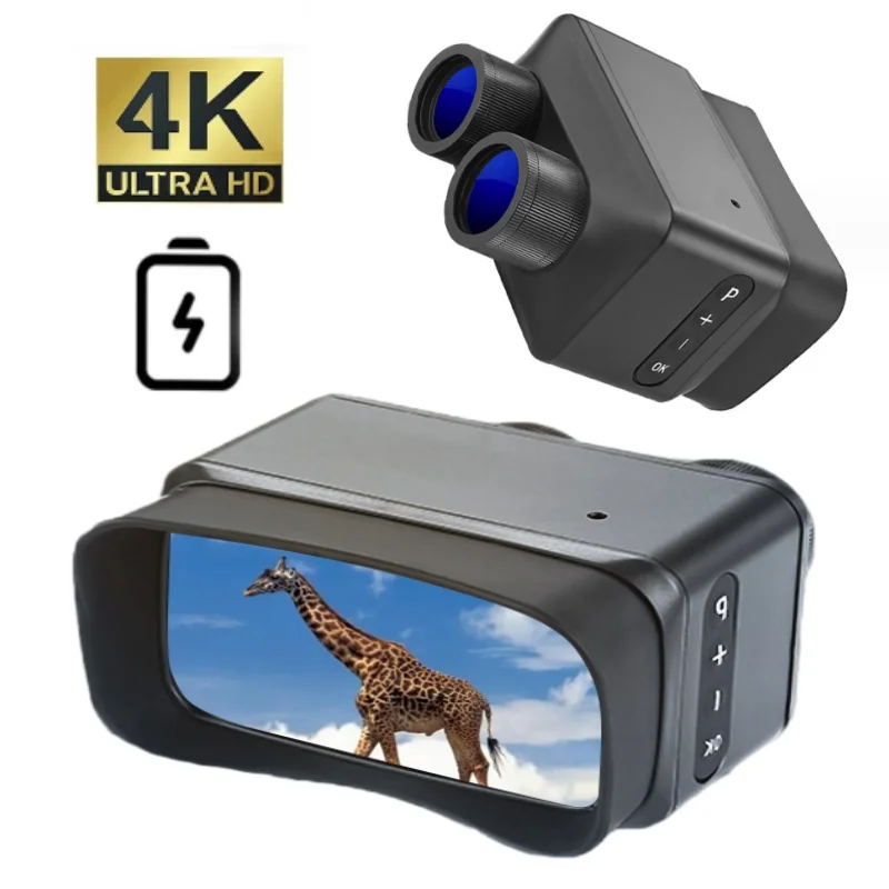 4K Night Vision Binoculars 5X Zoom for hunting Charging Binoculars Telescope 800M Infrared Night Vision Camping Video Recording