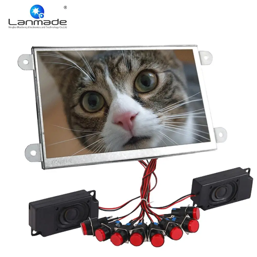 7inch portable external push button video indoor use media player car digital signage media player