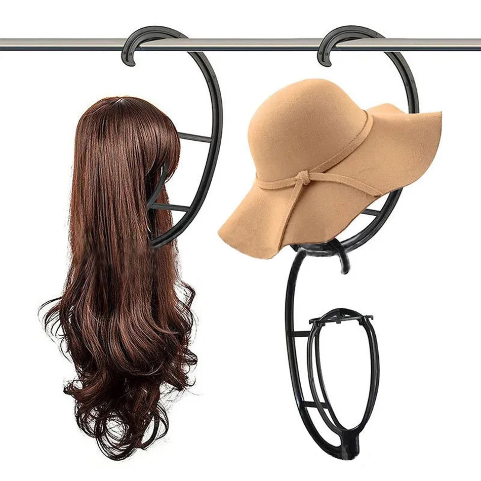 Wig Stands Portable Wig Hanger Salon Barber Hanging Hats Holder Dryer Display Stand