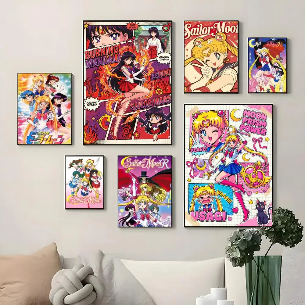 Anime S-Sailor.Moon Waterproof HD Wall Art Decal Self-Adhesive Aesthetic Decor For Home Living