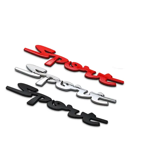 Metal 3D Chrome Car Trunk Auto body Racing Sport Word Letter Sticker Water Proof Logo Emblem Badge Decal Sticker Car Accessories