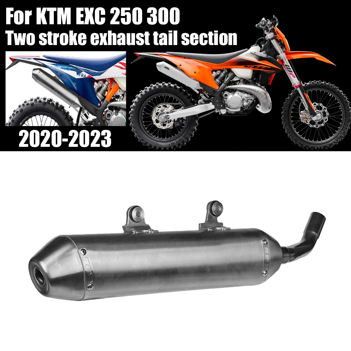 Motorcycle modification accessories with dual exhaust tailpipe for KTM EXC 250-300