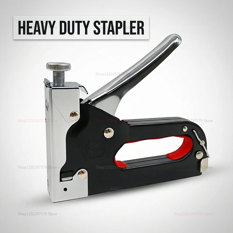 3-in-1 Heavy Duty Staple Gun Nail Gun for Upholstery Carpentry and Fixing 600Pcs Staples Manual Durable Multi-Function Tool