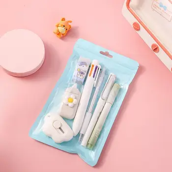 Ensemble de papeterie scolaire et de bureau pour enfants, stylo à bille, cadeau de ration, ruban adhésif, cadeau d'anniversaire, prix des étudiants, retour à l'école, 7 en 1