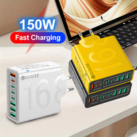 Total 150W 8 Ports Fast Charging QC3.0 Travel Charger For iPhone 16 15 14 Samsung Xiaomi EU US KR Plug Mobile Phone Wall Adapter
