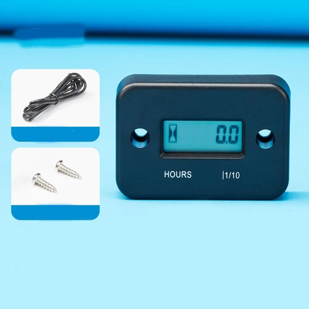 Medidor de hora do motor com display digital, tela lcd, à prova d'água, indutivo, resistência à vibração, medidor de hora, motor a gás
