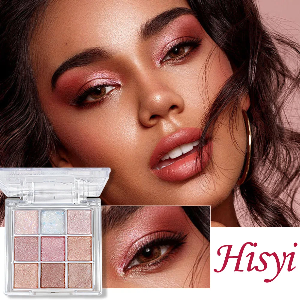 Błyszcząca i matowa paleta cieni do powiek z 9 kolorami zapewniająca długotrwały makijaż, połyskujące cienie do makijażu na co dzień i na imprezy.