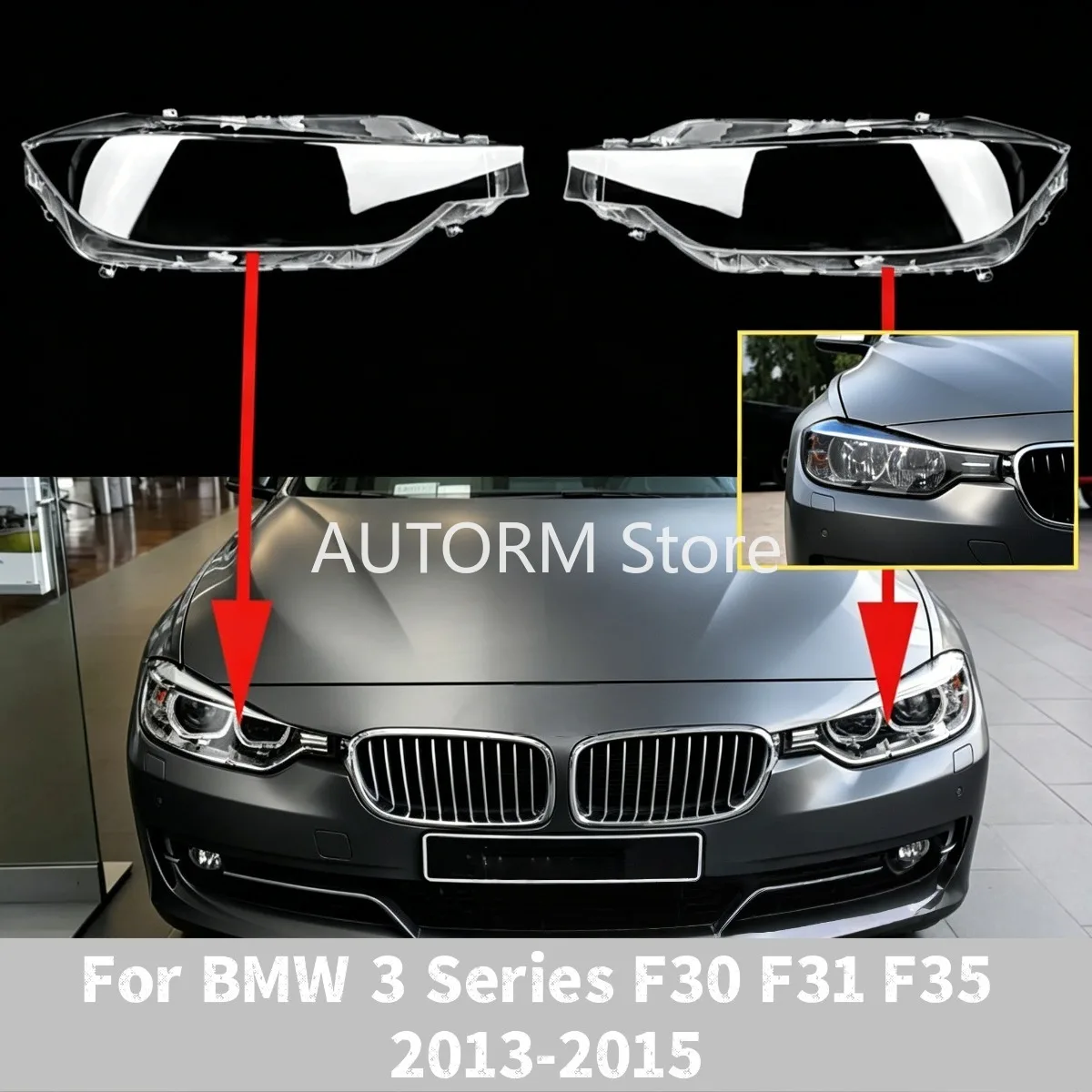 

For BMW 3 Series F30 F31 F35 2013-2015 L/R Front Head Lights Cover Transparent Housing Headlights Lens Shell Lampcover