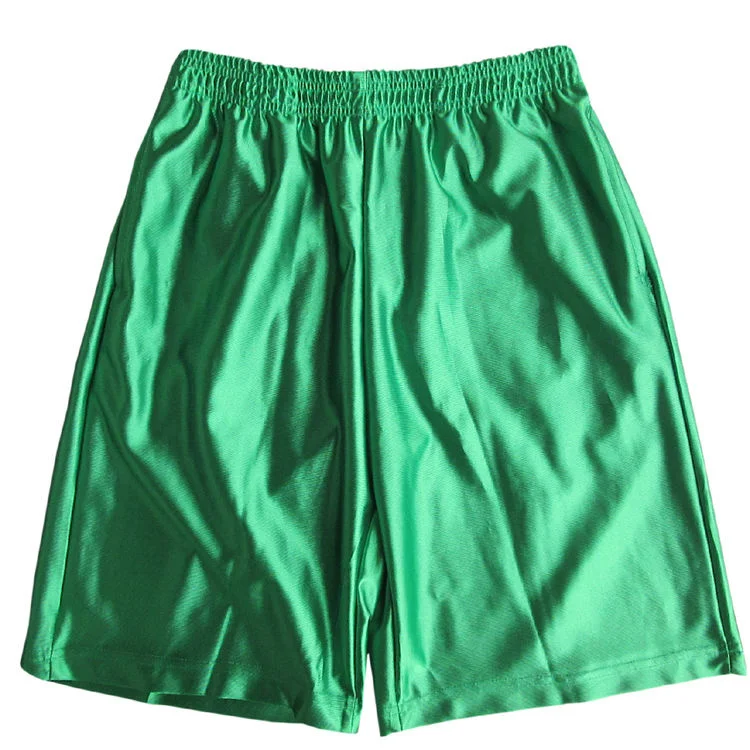 Plus Size Glossy Bright Basketball Training Jogger Shorts Summer Outdoor Running Pockets Shorts Men Women Sports Casual Fitness
