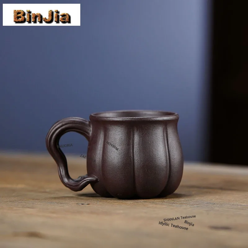 BAEJORIA 100ml Zisha Bionic Tree Stump Teacup Boutique Pumpkin Tea Bowl Mug Meditation Cup Chazhan Master Cups Drinkware Craft