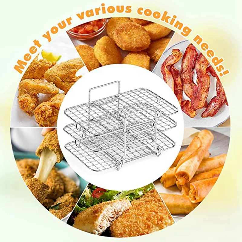 Air Friteuse Rack Voor Ninja Dual Air Friteuse 304 Roestvrij Staal Multi-layer Dehydrator Rack Toast Rek Lucht Friteuse accessoires