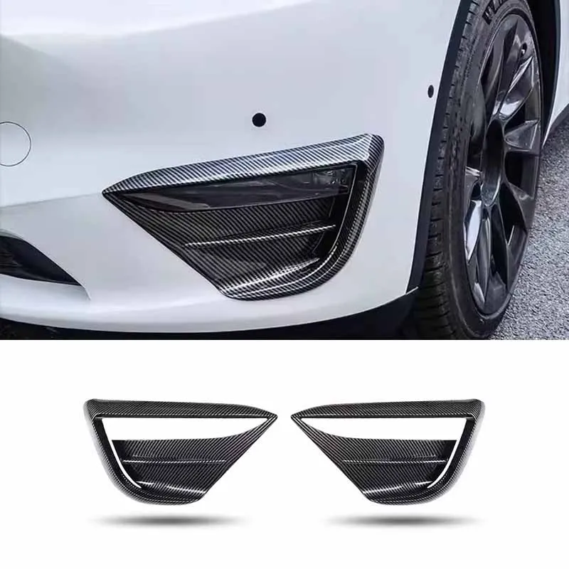 Car Fog Lamp Spoiler Blade Trim Protective Cover Woof Tooth Wind Knife ABS  For Tesla model 3 model Y Auto Accessories