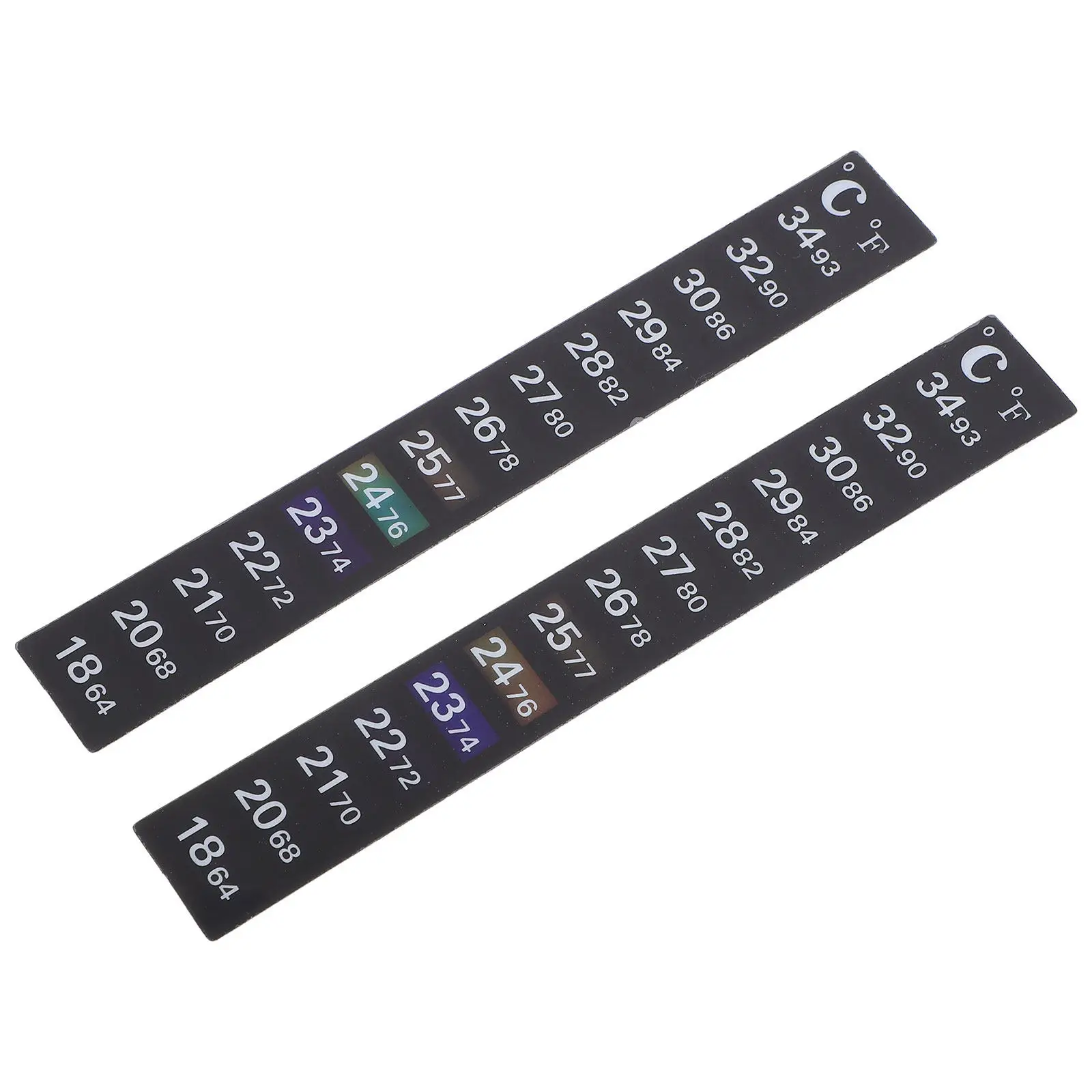 2Pcs Stick on Thermometer Strip for Aquarium Fish Tank Temperature Measurement Color Change Digital Display Easy Application