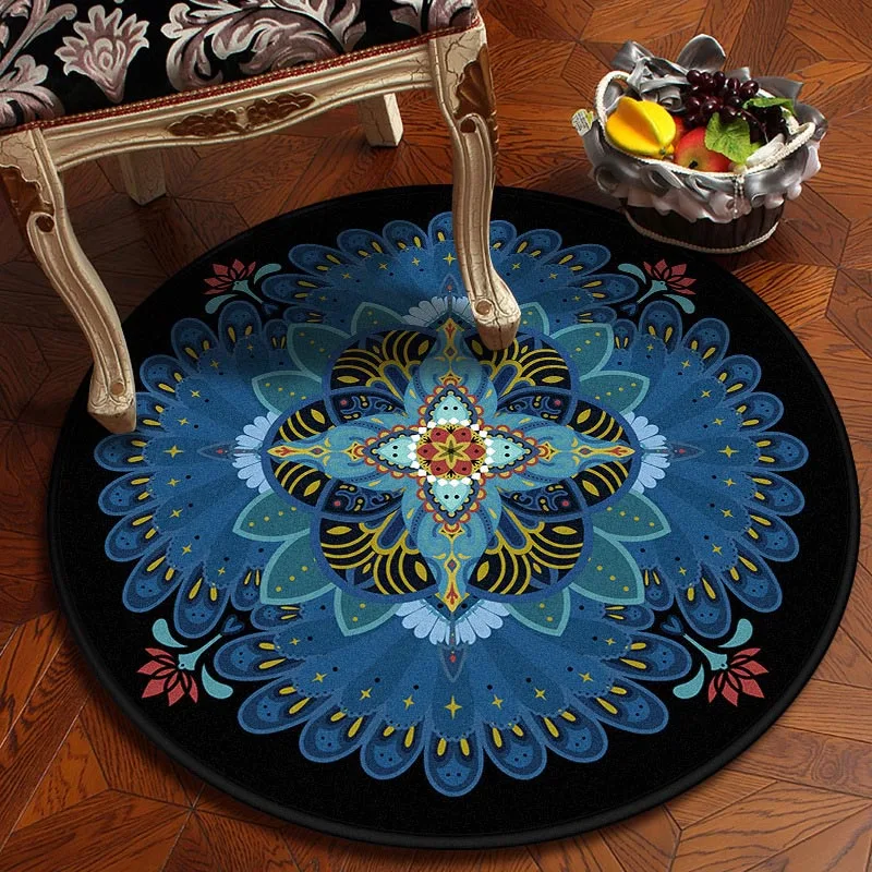 Bedroom Children's Room Home Decor Floor Mats Round Rugs Living  Mandala Non-Slip 