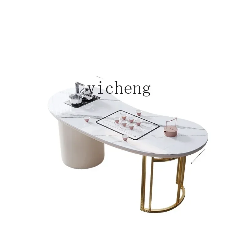 Tea Table And Chair Set One Table Five Chairs Tea Room Reception Area Kung Fu Tea Table Kettle IntegratedD17