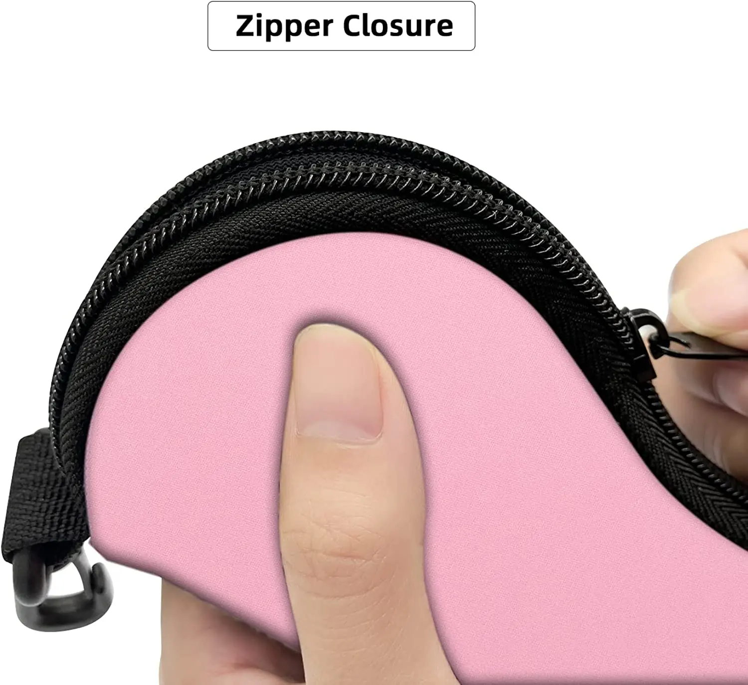 Simple Color Pink Blue Yellow Black White Sunglasses Soft Case with Carabiner Ultra Light Neoprene Zipper Eyeglass