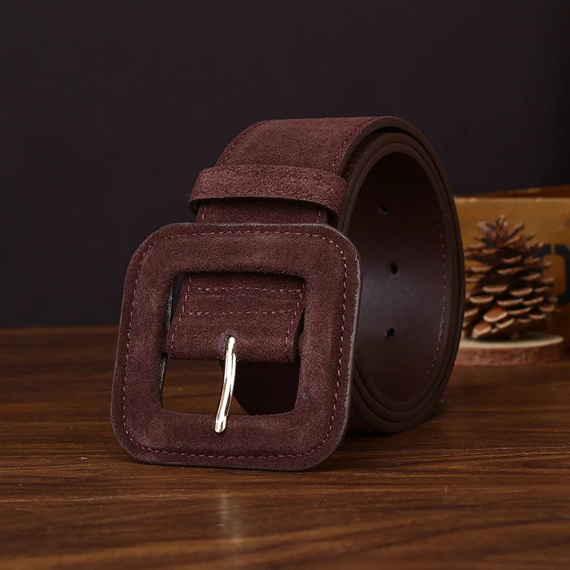 New suede wide belt women's fashion suede high-end outer coat windbreaker jacket decoration casual versatile belt